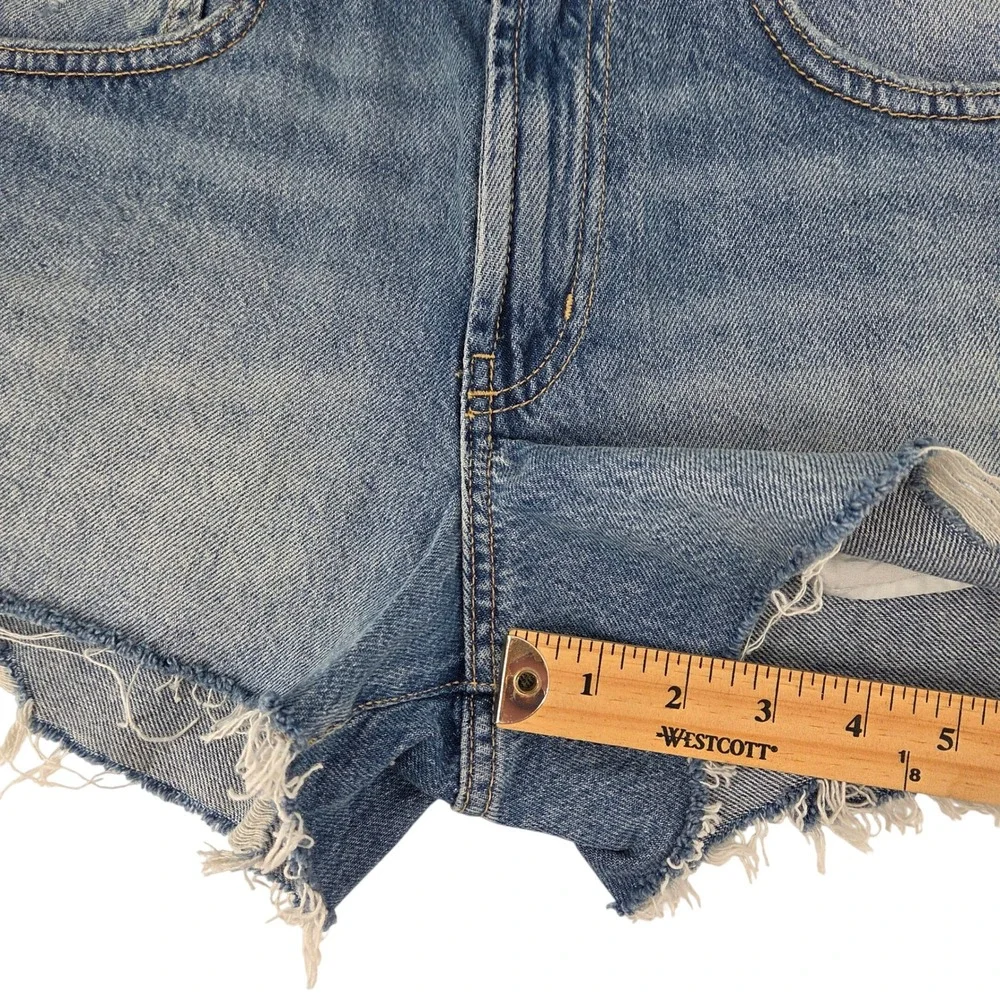 Cotton On Original Cut Off Shorts 26 Blue Distressed High Rise Boho Summer Beach